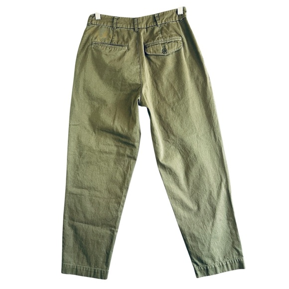 AYR Metropolitan Pleated Trousers Women’s Relaxed Taper Crop Green | Size 0 - Picture 2 of 11